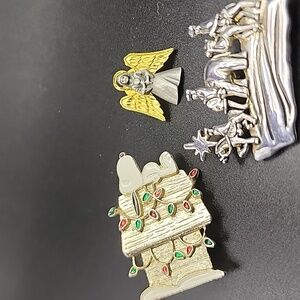 Festive Snoopy, 3 Wise Men And‎ Angel Christmas Pins